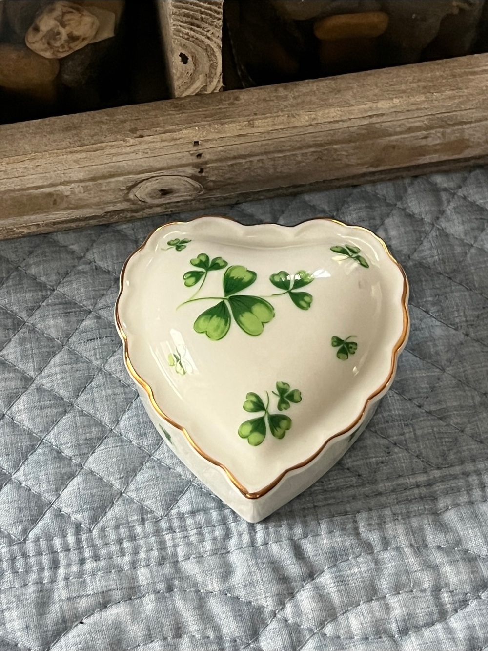 Lefton Porcelain Heart Shape Trinket Box